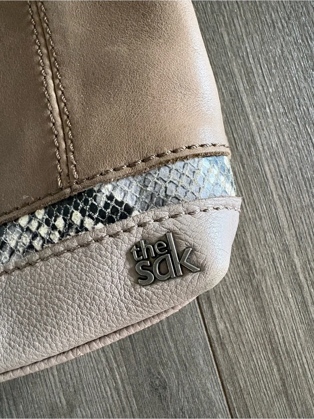 The Sak De Young Hobo Bag with Snakeskin Accent Trim